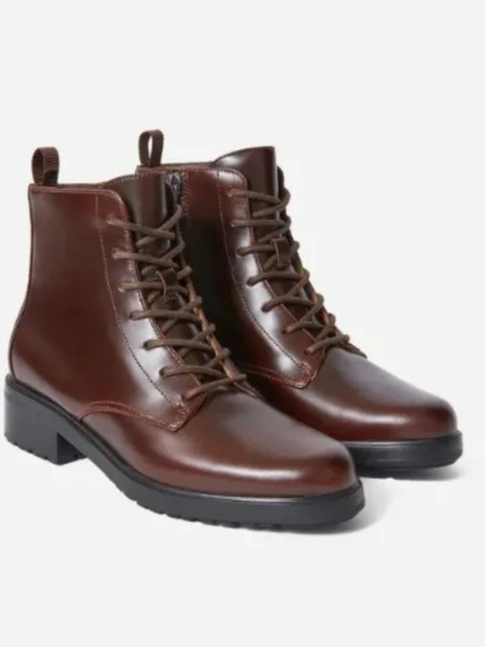 Everlane's Modern Utility Lace-Up Boot in Chocolate